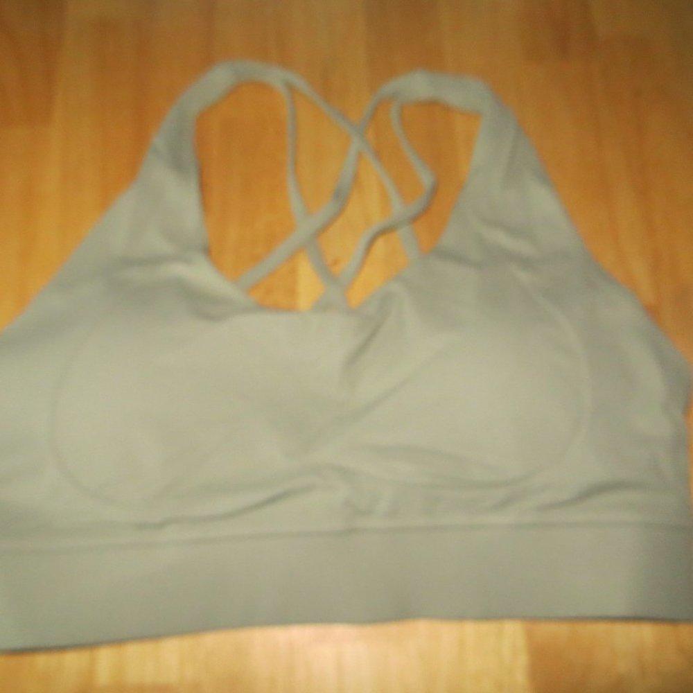 Lykoxa Strappy Sports Bra w/Removable Cups, Seafoam, XXL